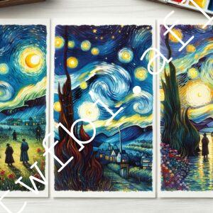 仿梵谷星空油畫