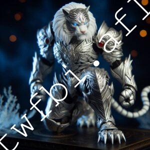 Q版金屬裝甲化白虎公仔