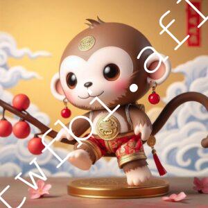 Q版十二生肖 攀山猴公仔