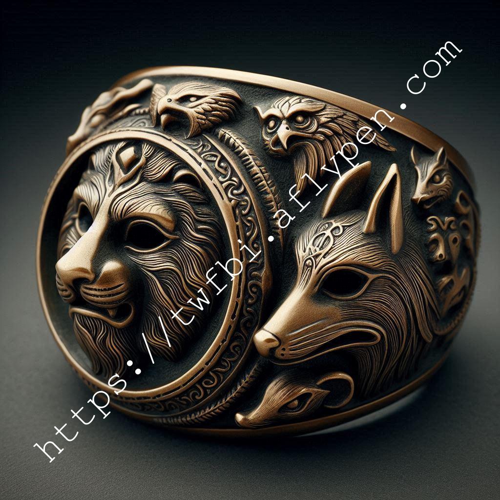 不像-Ring with animal masks on bronze03