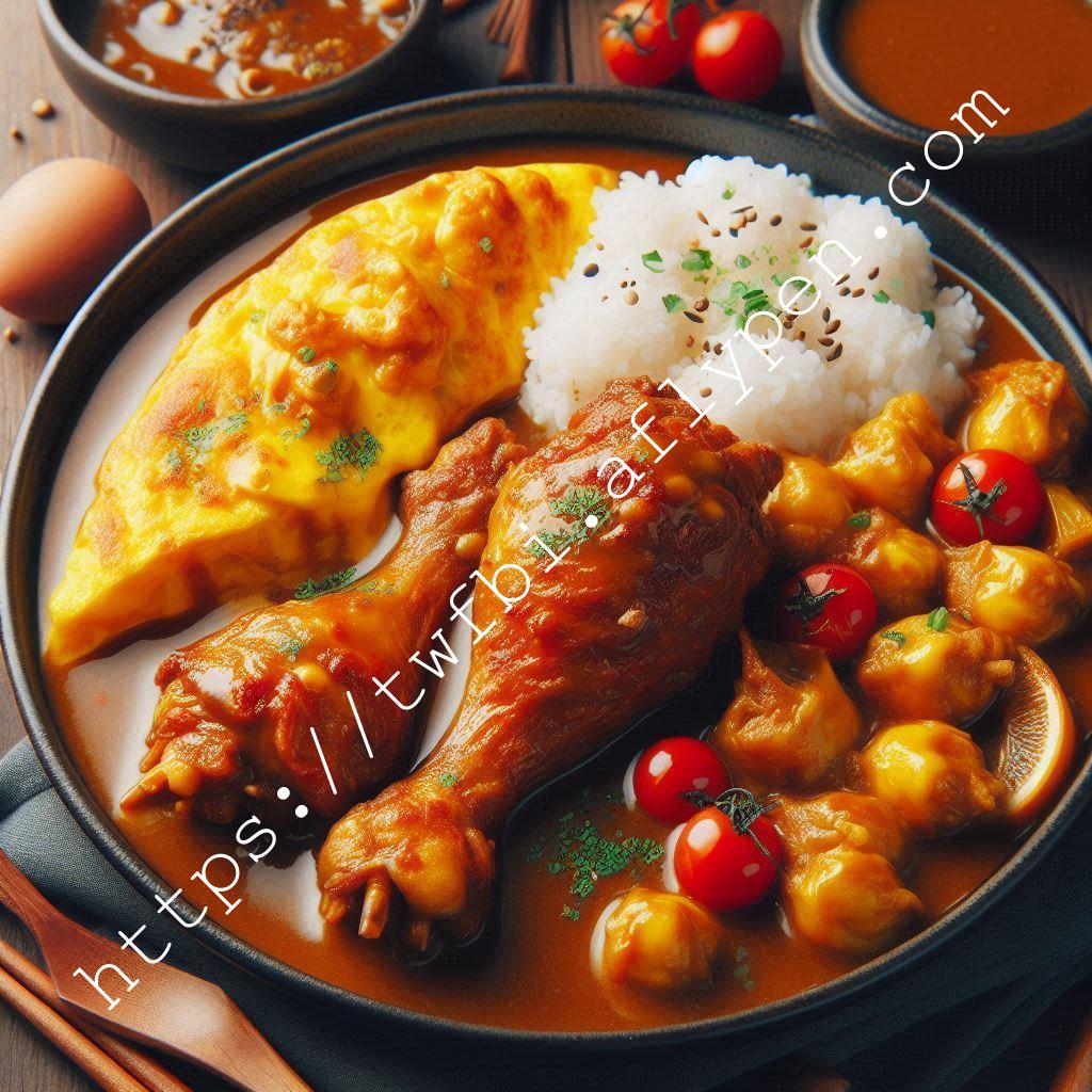 不怎麼像-咖喱嫩煎雞腿排蛋包飯(Curry Pan-fried Chicken Legs and Omelette Rice)02